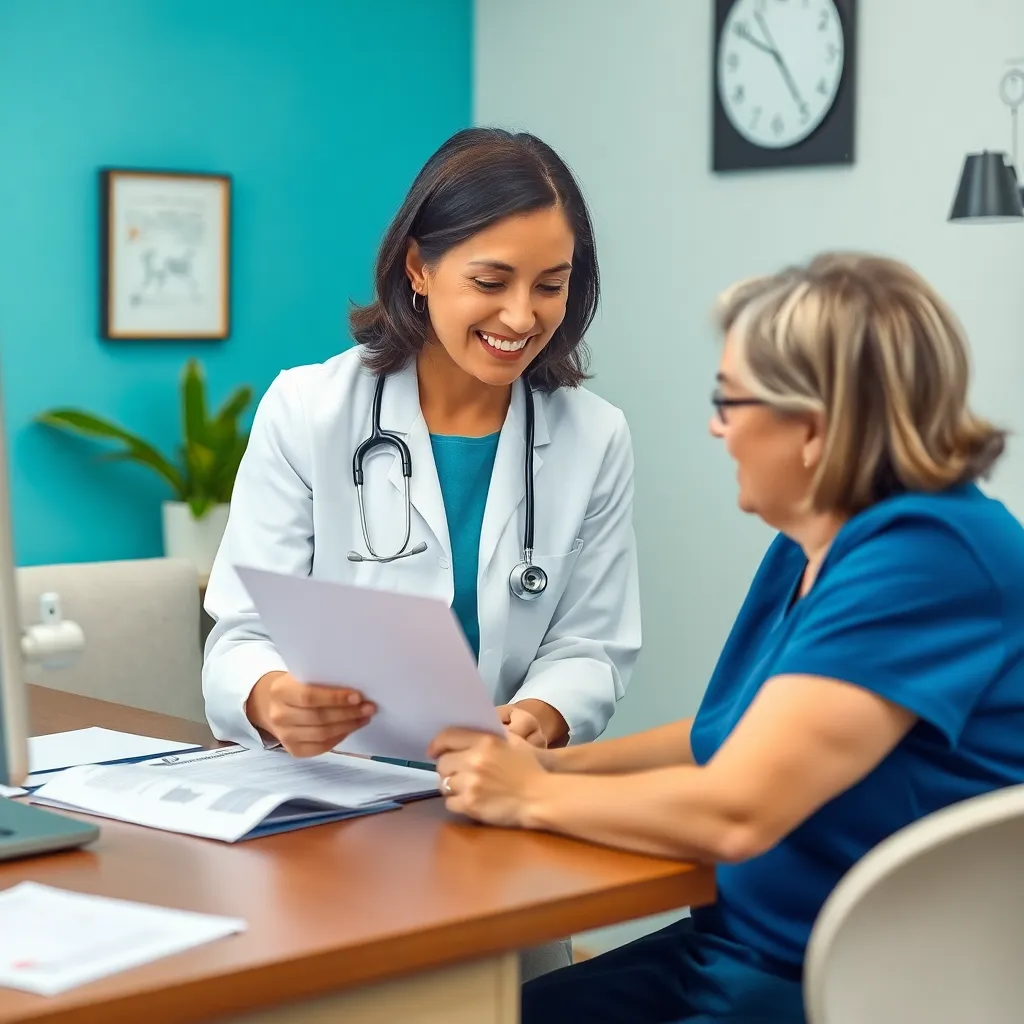 A counselor reviewing treatment options and paperwork with a client in New Jersey